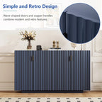 Buffet à 4 portes cannelées avec étagères réglables