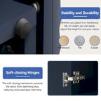 Buffet à 4 portes cannelées avec étagères réglables