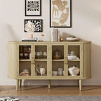 Buffet de style campagnard avec portes vitrées et étagères réglables