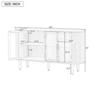 Buffet de style campagnard avec portes vitrées et étagères réglables