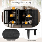 Buffet de style campagnard avec portes vitrées et étagères réglables