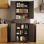 Armoire de rangement pour garde-manger de cuisine 71, meuble de rangement autoportant avec 4 portes et 4 étagères réglables