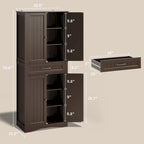 Armoire de rangement pour garde-manger de cuisine 71, meuble de rangement autoportant avec 4 portes et 4 étagères réglables