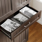Armoire de rangement pour garde-manger de cuisine 71, meuble de rangement autoportant avec 4 portes et 4 étagères réglables
