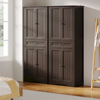Armoire de rangement pour garde-manger de cuisine 71, meuble de rangement autoportant avec 4 portes et 4 étagères réglables