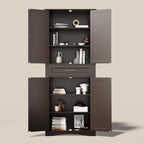 Armoire de rangement pour garde-manger de cuisine 71, meuble de rangement autoportant avec 4 portes et 4 étagères réglables