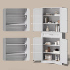 Armoire de rangement pour garde-manger de cuisine 71, meuble de rangement autoportant avec 4 portes et 4 étagères réglables