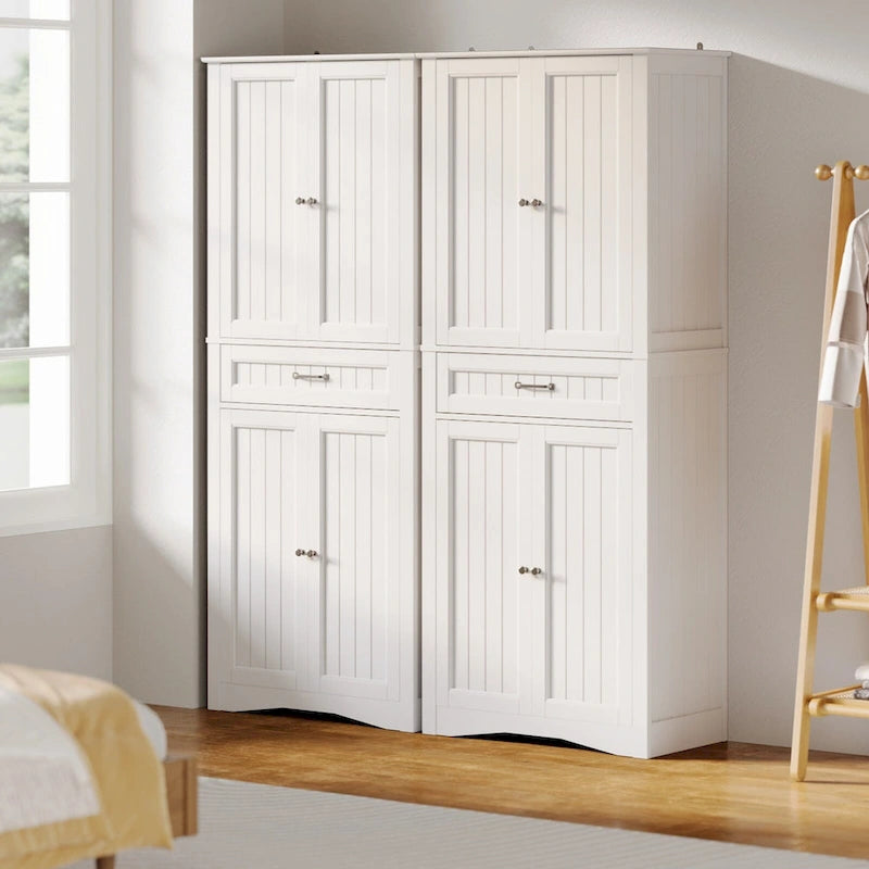 Armoire de rangement pour garde-manger de cuisine 71, meuble de rangement autoportant avec 4 portes et 4 étagères réglables