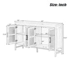 Buffet rustique avec portes décoratives en rotin