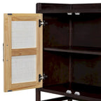 Buffet rustique avec portes décoratives en rotin