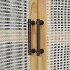 Buffet rustique avec portes décoratives en rotin