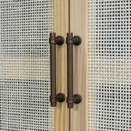 Buffet rustique avec portes décoratives en rotin