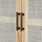 Buffet rustique avec portes décoratives en rotin