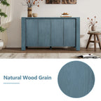 Buffet à 4 portes avec étagères réglables et finition vieillie