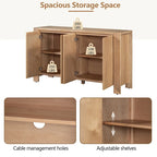 Buffet à 4 portes avec étagères réglables et finition vieillie