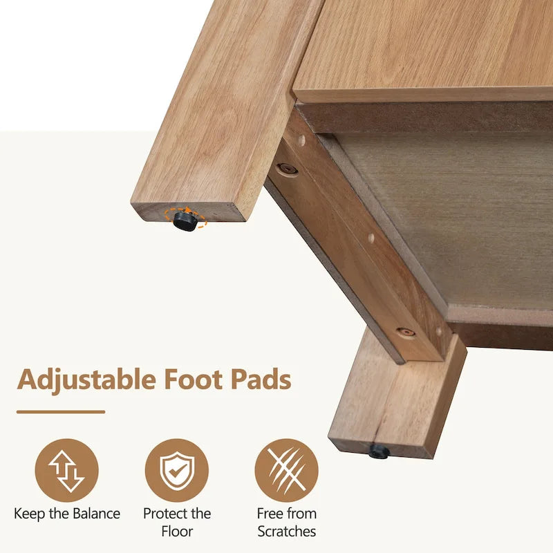 Buffet à 4 portes avec étagères réglables et finition vieillie