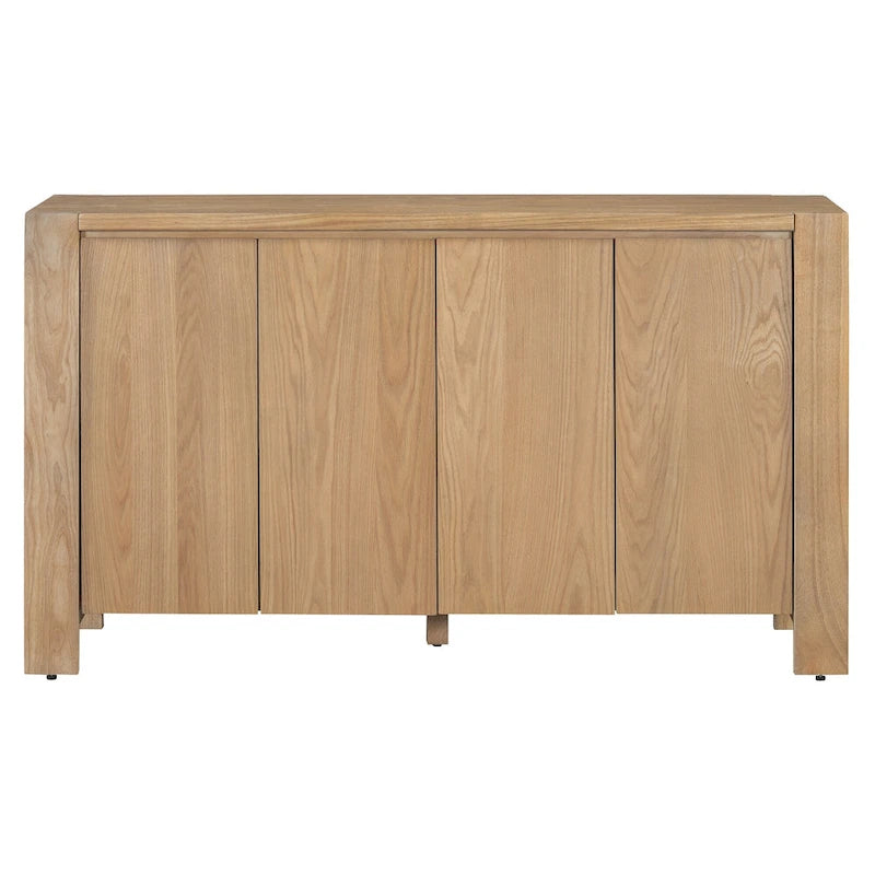 Buffet à 4 portes avec étagères réglables et finition vieillie