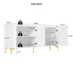 Buffet à 4 portes avec panneaux sculptés et étagères réglables