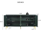 Buffet à 4 portes avec panneaux sculptés et étagères réglables