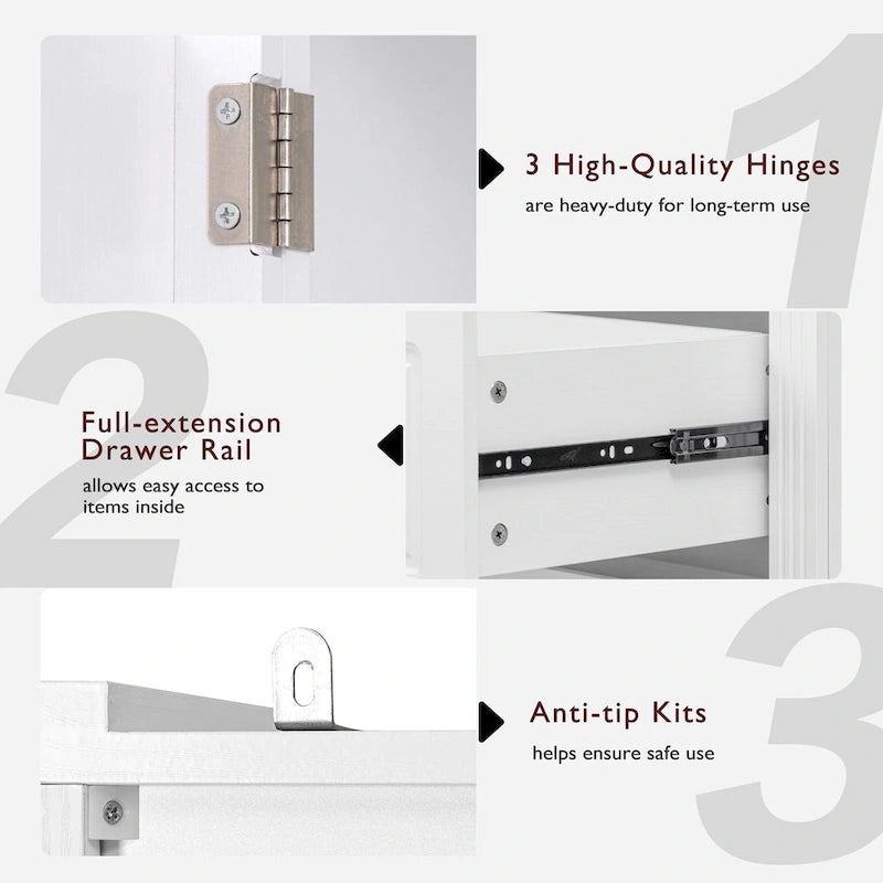 Armoire de cuisine haute de 71 pouces, meuble de rangement autoportant avec 2 tiroirs, vaisselier de cuisine