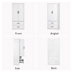 Armoire de cuisine haute de 71 pouces, meuble de rangement autoportant avec 2 tiroirs, vaisselier de cuisine