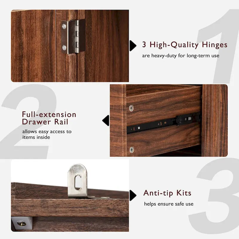 Armoire de cuisine haute de 71 pouces, meuble de rangement autoportant avec 2 tiroirs, vaisselier de cuisine