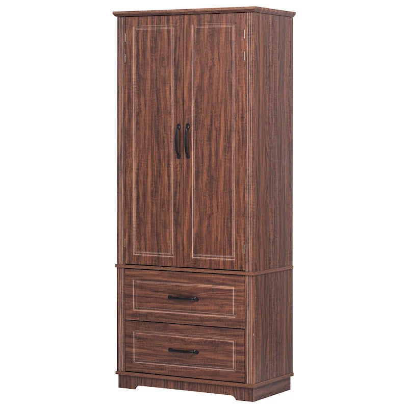 Armoire de cuisine haute de 71 pouces, meuble de rangement autoportant avec 2 tiroirs, vaisselier de cuisine