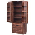 Armoire de cuisine haute de 71 pouces, meuble de rangement autoportant avec 2 tiroirs, vaisselier de cuisine