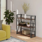 Étagère de rangement large à 3 niveaux - 35,5 - Graphite et noyer
