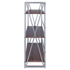 Étagère de rangement large à 3 niveaux - 35,5 - Graphite et noyer