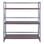 Étagère de rangement large à 3 niveaux - 35,5 - Graphite et noyer