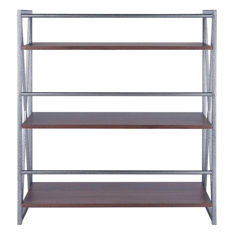 Étagère de rangement large à 3 niveaux - 35,5 - Graphite et noyer