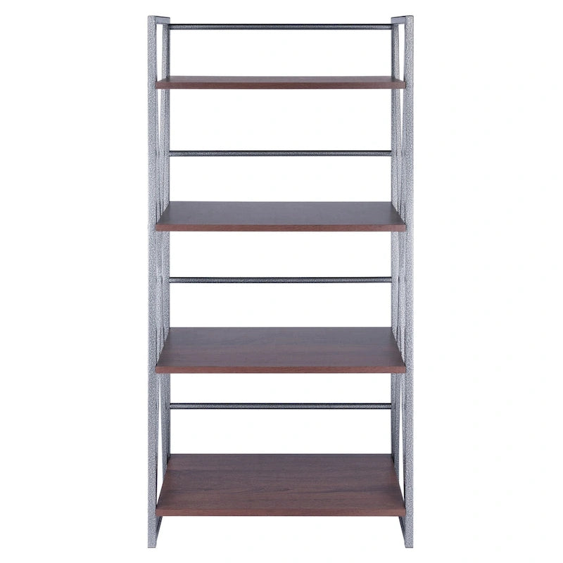 4 Tier Storage Shelf - 48.5 - Graphite and Walnut