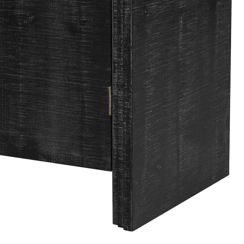 Wooden Storage Cabinet with 4 Door, Curved Sideboard with Gold Handles, Buffet Cabinet with Adjustable Dividers