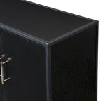 Buffet avec poignées en métal, meuble de rangement d'entrée avec étagères, meuble de rangement avec pieds croisés en métal