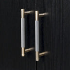 Buffet avec poignées en métal, meuble de rangement d'entrée avec étagères, meuble de rangement avec pieds croisés en métal