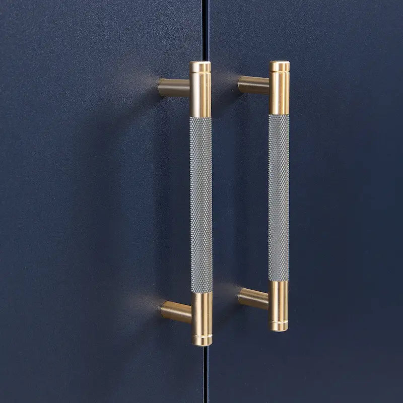 Buffet avec poignées en métal, meuble de rangement d'entrée avec étagères, meuble de rangement avec pieds croisés en métal