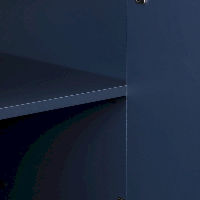 Buffet avec poignées en métal, meuble de rangement d'entrée avec étagères, meuble de rangement avec pieds croisés en métal