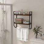 Étagère murale de salle de bain Gymax, style industriel, à 2 niveaux avec