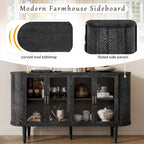 Buffet de style campagnard, meuble de rangement en bois, armoire bar à café, vitrine avec portes vitrées et étagères réglables