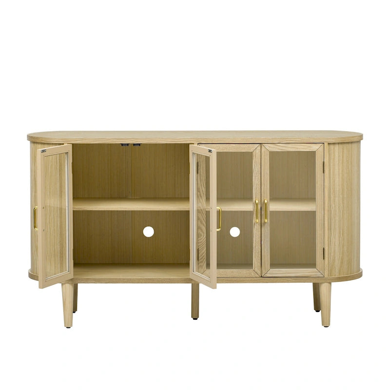 Buffet de style campagnard, meuble de rangement en bois, armoire bar à café, vitrine avec portes vitrées et étagères réglables