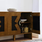 Buffet/meuble de rangement style Mid-Century Modern de 60 pouces avec rangement pour une organisation élégante de la maison