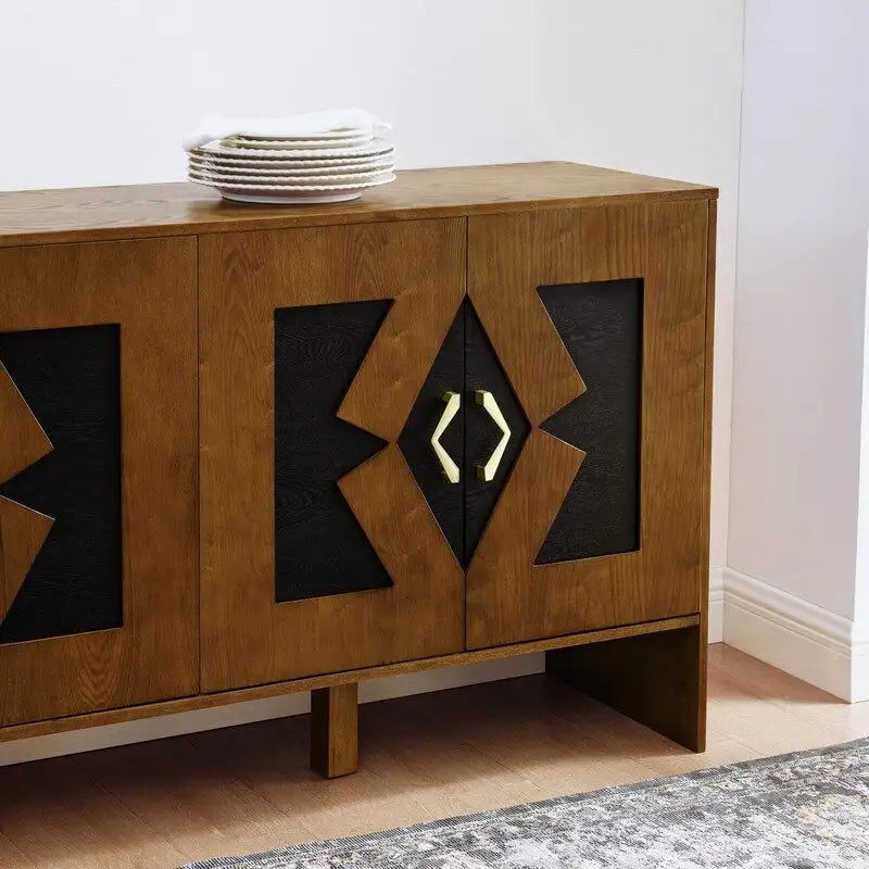 Buffet/meuble de rangement style Mid-Century Modern de 60 pouces avec rangement pour une organisation élégante de la maison