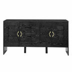 Buffet/meuble de rangement style Mid-Century Modern de 60 pouces avec rangement pour une organisation élégante de la maison