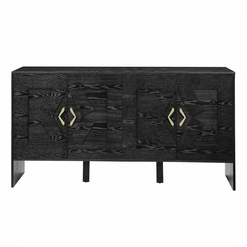 Buffet/meuble de rangement style Mid-Century Modern de 60 pouces avec rangement pour une organisation élégante de la maison