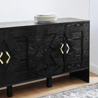 Buffet/meuble de rangement style Mid-Century Modern de 60 pouces avec rangement pour une organisation élégante de la maison