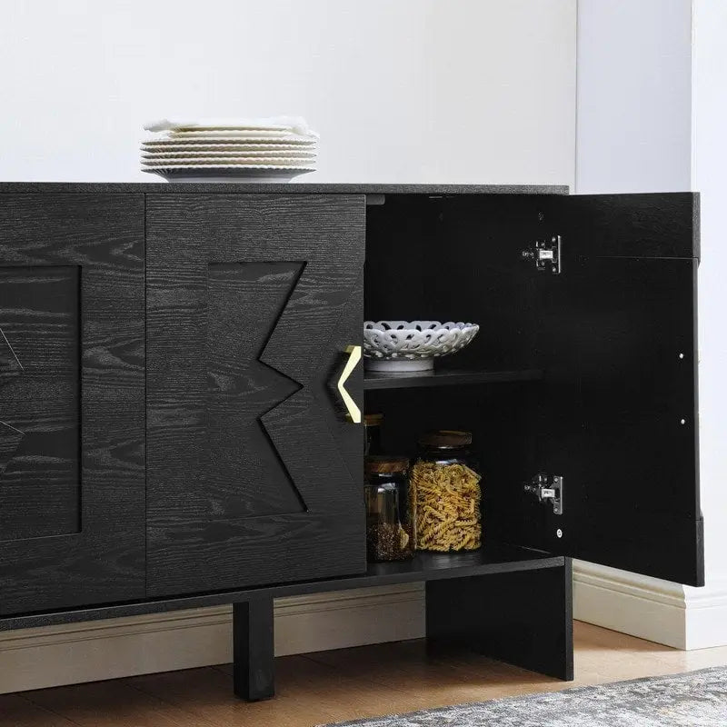 Buffet/meuble de rangement style Mid-Century Modern de 60 pouces avec rangement pour une organisation élégante de la maison