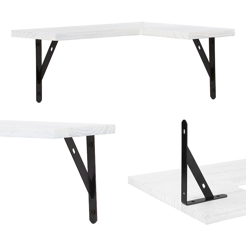Ensemble de 3 étagères flottantes en bois, étagères murales pour chambre, salle de bain, salon et cuisine, 40 x 29 cm