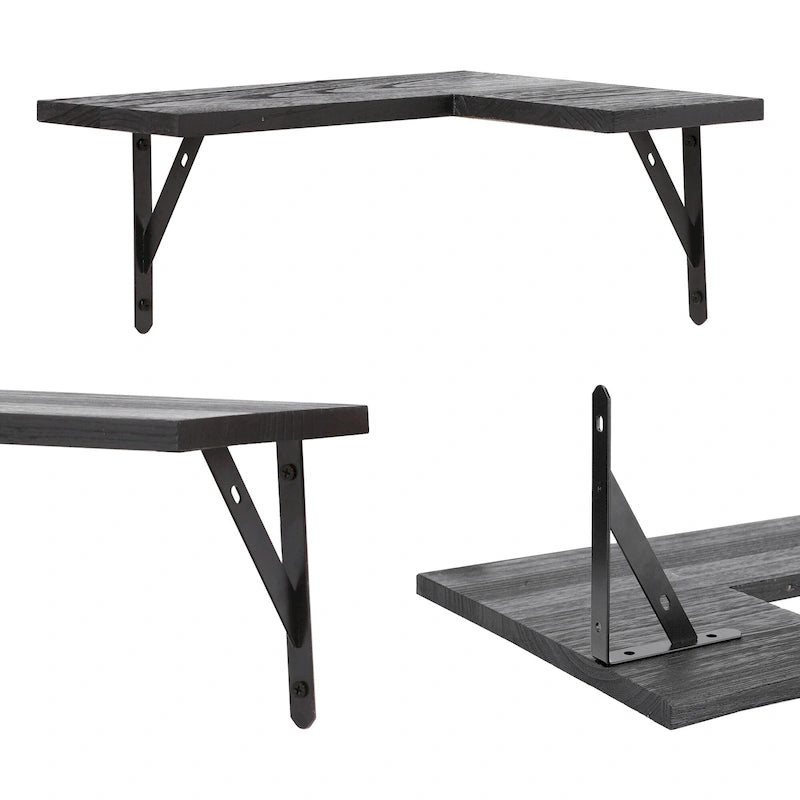 Ensemble de 3 étagères flottantes en bois, étagères murales pour chambre, salle de bain, salon et cuisine, 40 x 29 cm