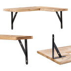 Ensemble de 3 étagères flottantes en bois, étagères murales pour chambre, salle de bain, salon et cuisine, 40 x 29 cm